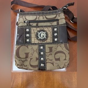 Tan & brown crossbody bag